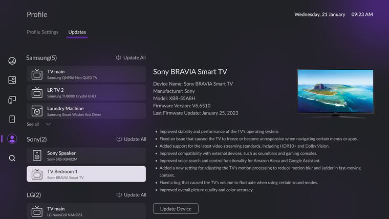 v1 profile and updates