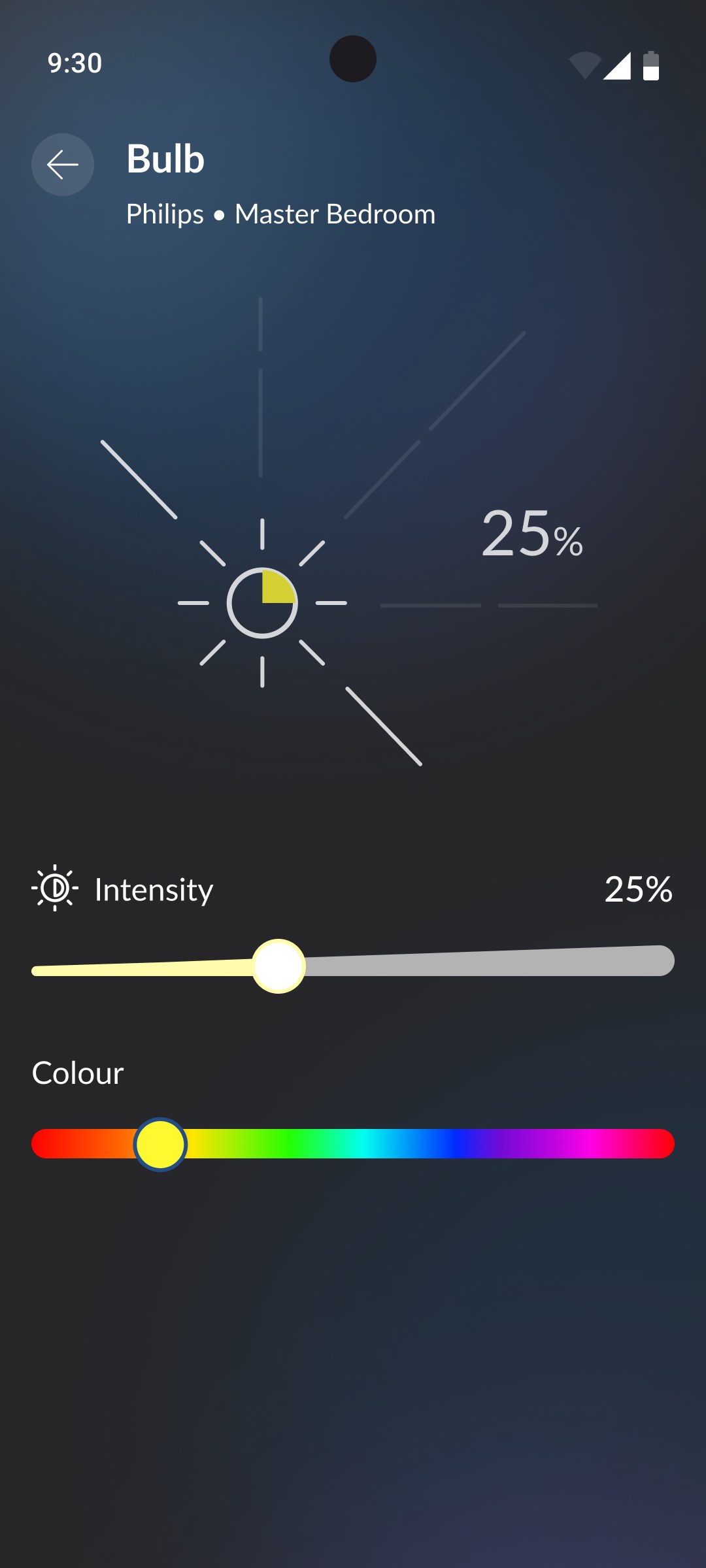 iZak mobile control screen