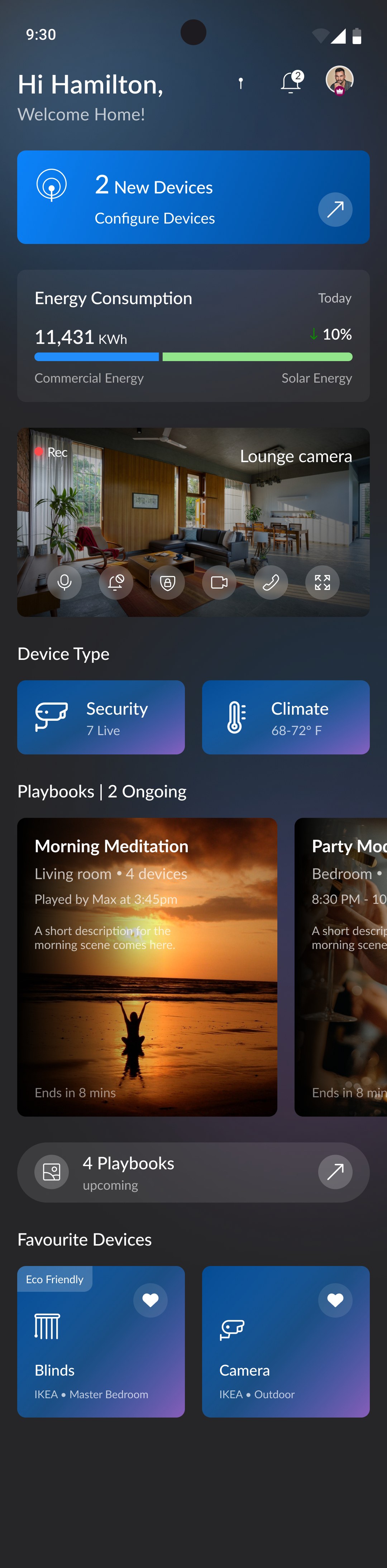 iZak mobile home screen