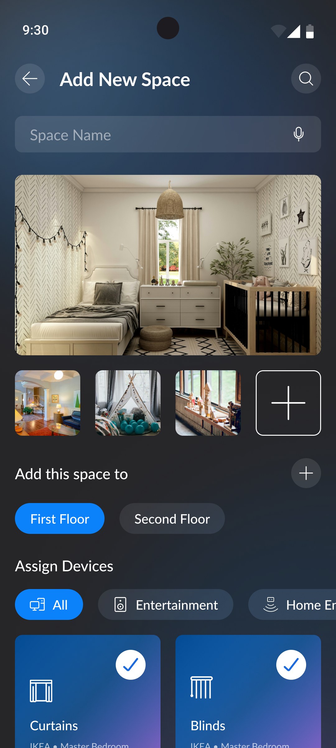 iZak mobile add-a-space screen