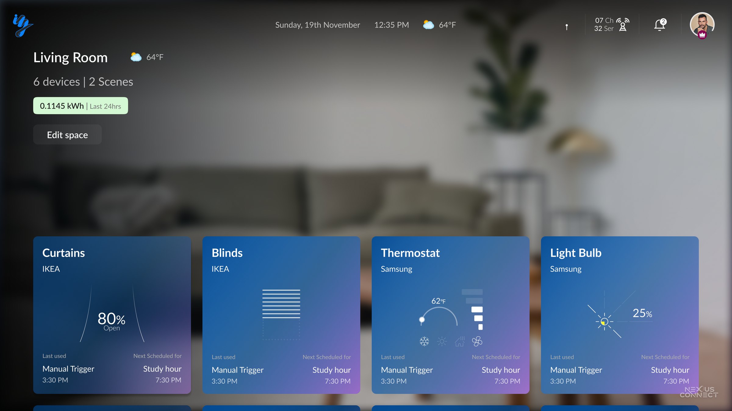 iZak Spaces screen