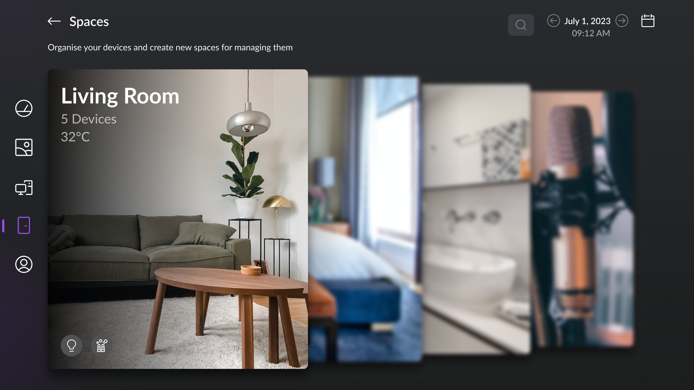 v2 spaces, one option visible at a time