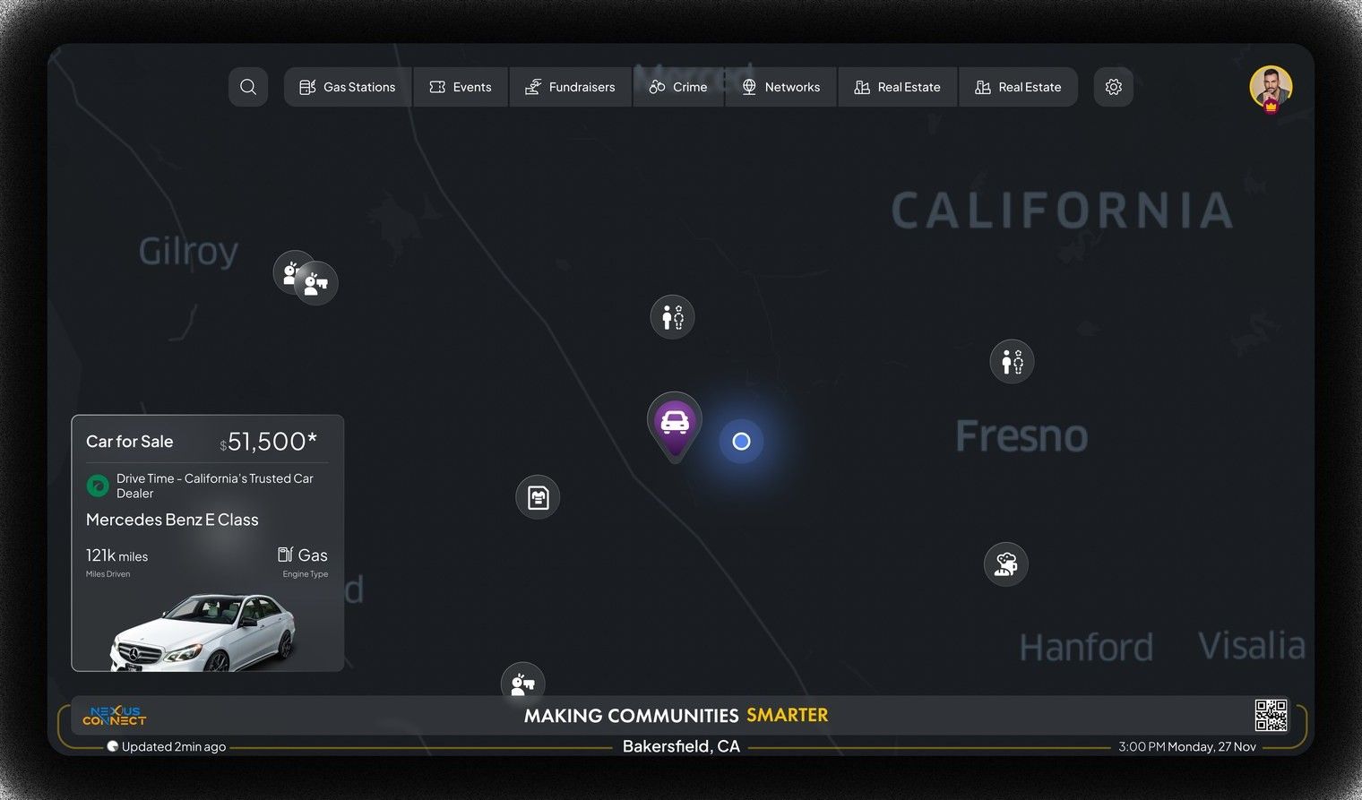 Around live local map on a television