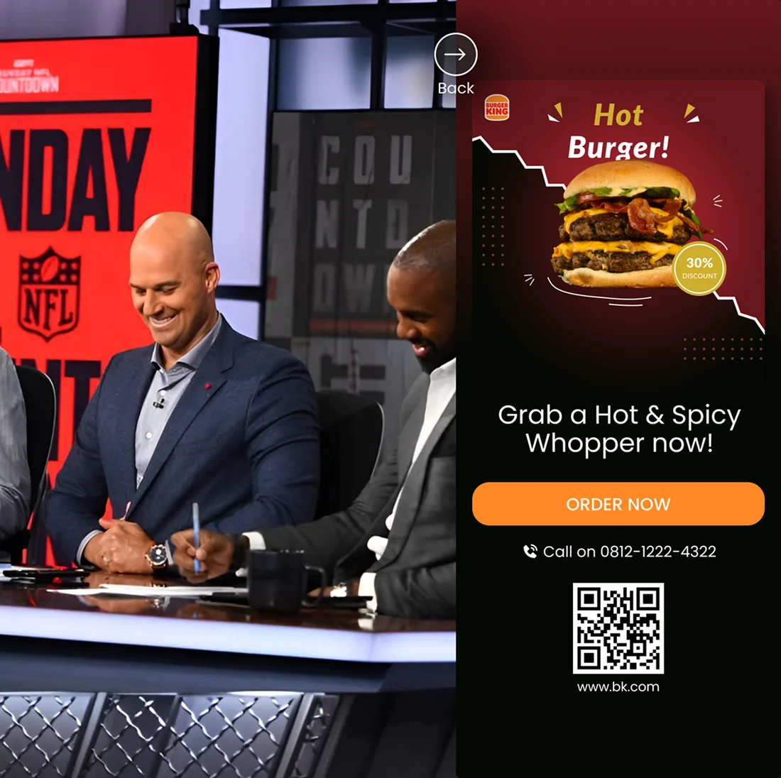 QR / single-action interactive ad panel.