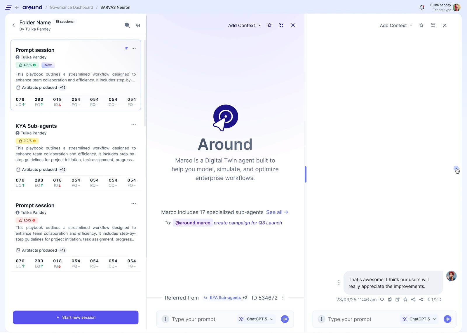 Full screen, split view