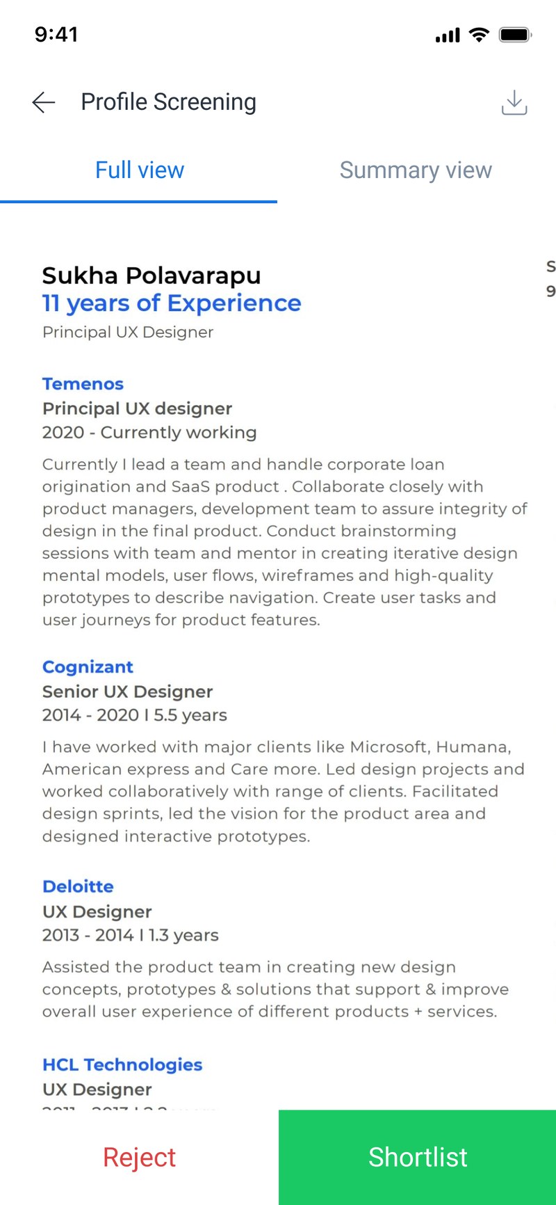 The résumé, as a document you read.
